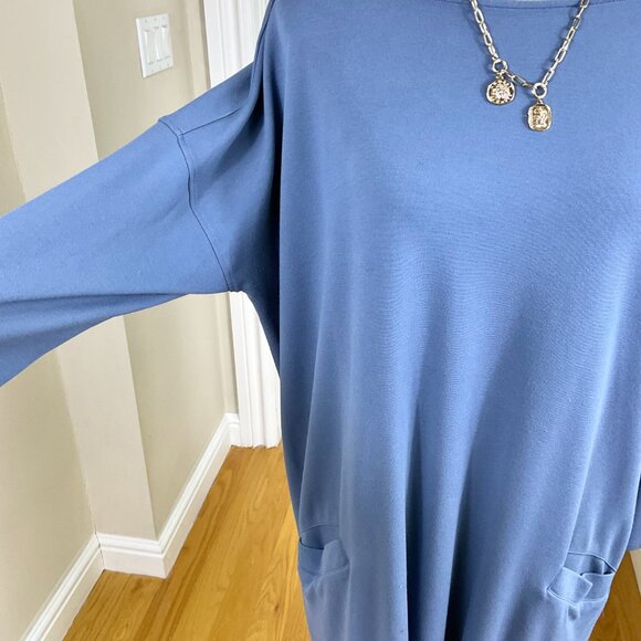 Hatch Dress Maternity Jersey Knit Pockets Blue (3/L) - Picture 2 of 9